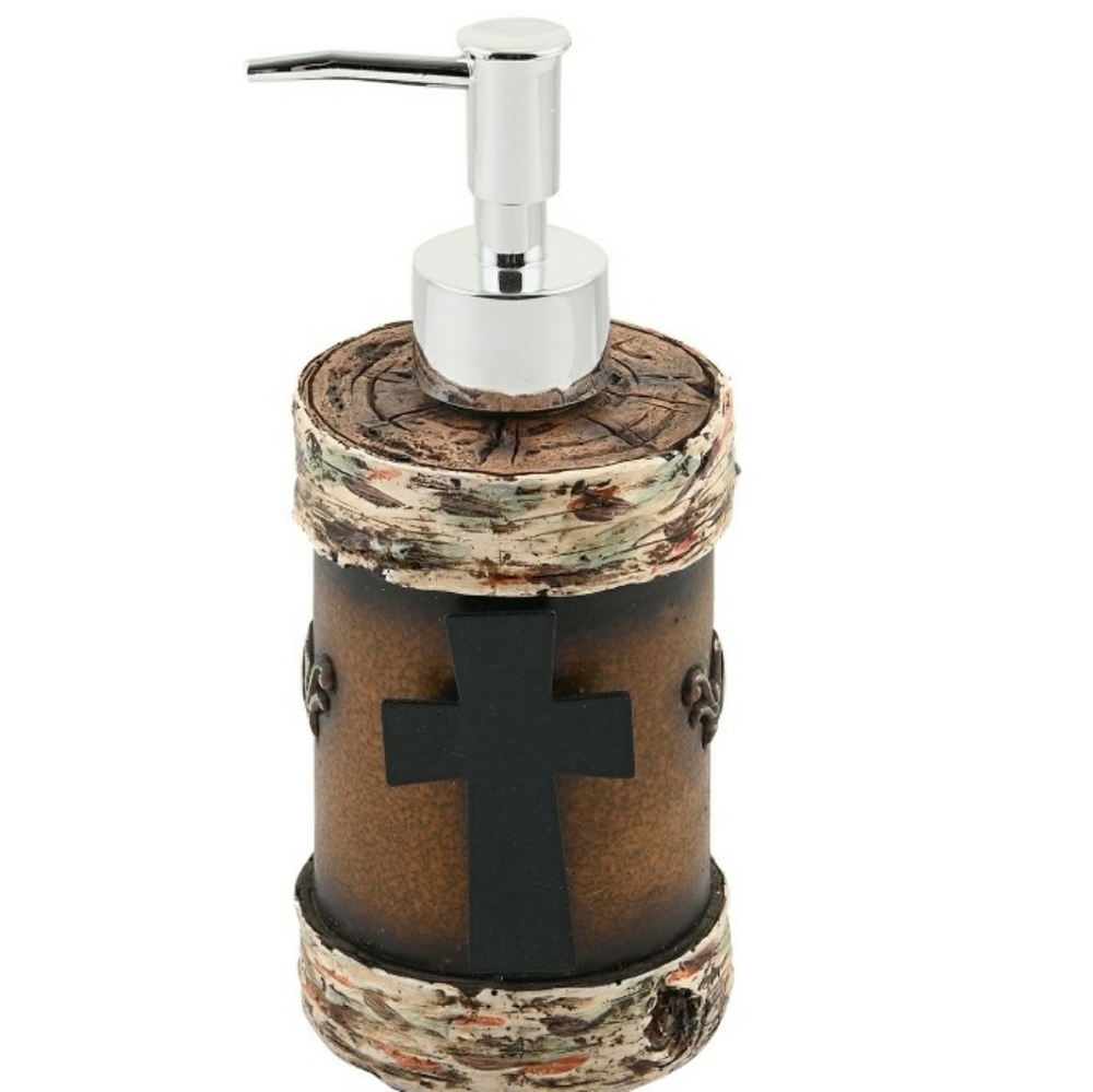 NWT Tribal Cross Birch Wooden Soap/Lotion